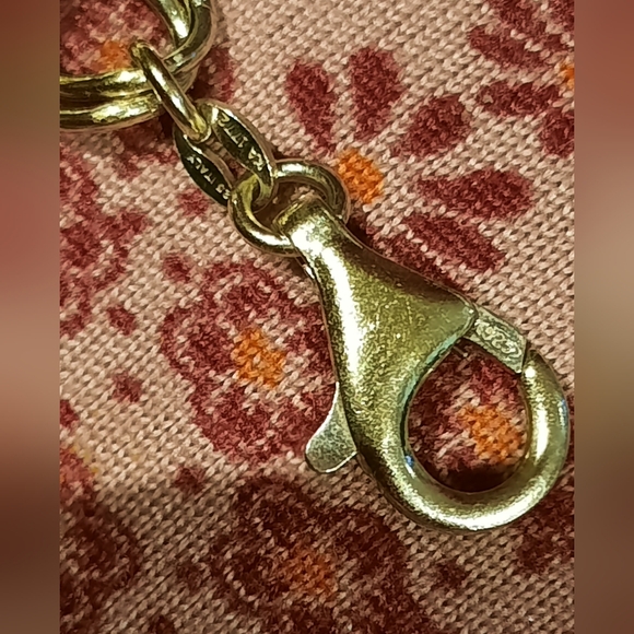 AUTHENTIC GENUINE 14K YELLOW GOLD over sterling silver CHARM bracelet heart ๐ - Picture 2 of 6